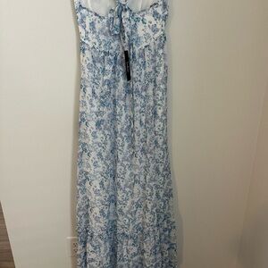 Lulu's Blue Floral Maxi Dress
